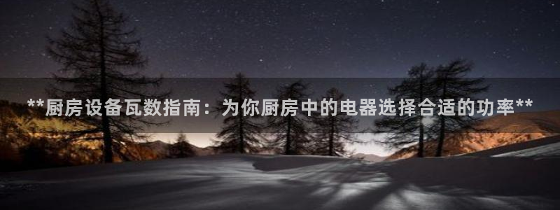 尊龙凯时处理未到账：**厨房设备瓦数指南：为你厨房中的电器选