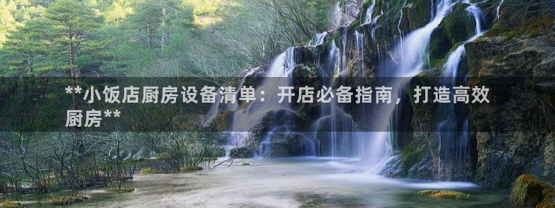 尊龙凯时人生就是搏客户：**小饭店厨房设备清单：开店必备指南